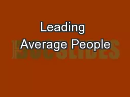 Leading Average People