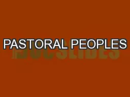 PASTORAL PEOPLES