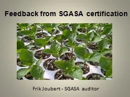 Feedback from SGASA certification