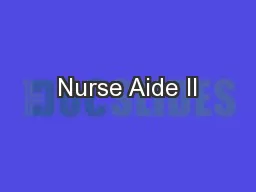 Nurse Aide II