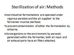 Sterilization of air: Methods