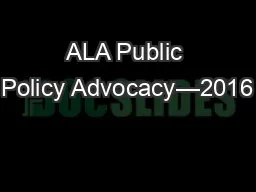 ALA Public Policy Advocacy—2016
