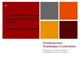 Contemporary Challenges to Liberalism
