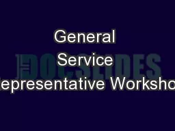 General Service Representative Workshop