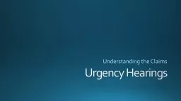 Urgency Hearings