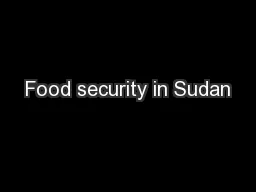 Food security in Sudan