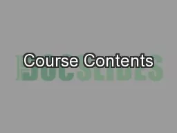 Course Contents