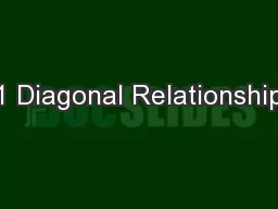 1 Diagonal Relationship
