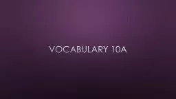 Vocabulary 10A