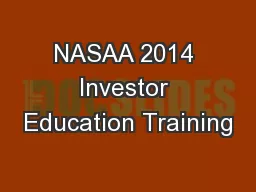 NASAA 2014 Investor Education Training