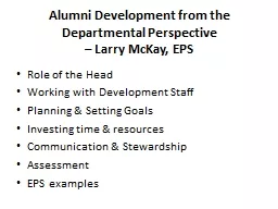Alumni Development from the