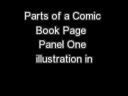 Parts of a Comic Book Page  Panel One illustration in