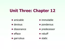 Unit Three: Chapter 12