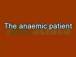 The anaemic patient