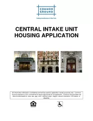 CENTRAL INTAKE UNIT HOUSING APPLICATION All informatio