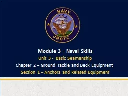 Module 3 – Naval Skills