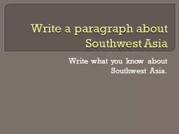Write a paragraph about Southwes