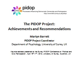 The PIDOP Project:
