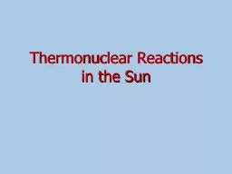 Thermonuclear Reactions