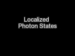 Localized Photon States
