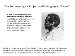 The Anthropological Project and Photographic “