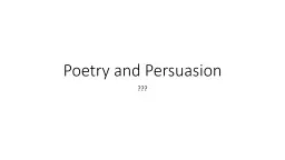Poetry and Persuasion