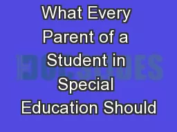 What Every Parent of a Student in Special Education Should