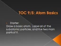 TOC 9/5: Atom Basics