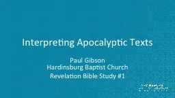 Interpreting Apocalyptic Texts