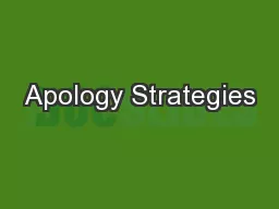 Apology Strategies