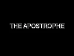 THE APOSTROPHE