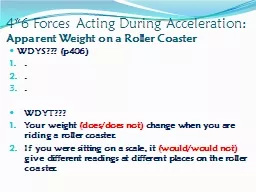 4*6 Forces Acting During Acceleration: