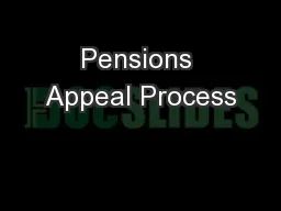 Pensions Appeal Process