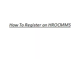 How To Register on HROCMMS