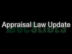 Appraisal Law Update