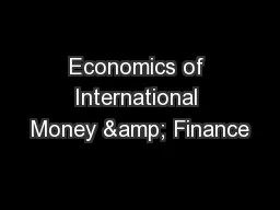 Economics of International Money & Finance