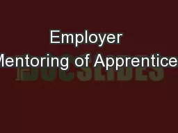 Employer Mentoring of Apprentices