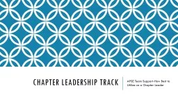 Chapter Leadership Track