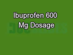 Ibuprofen 600 Mg Dosage