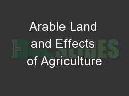 Arable Land and Effects of Agriculture