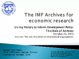 The IMF Archives for economic research