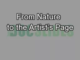 From Nature to the Artist’s Page