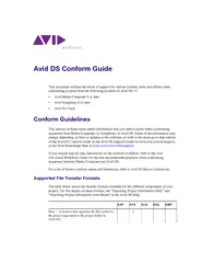 Avid DS Conform Guide This document outlines the level
