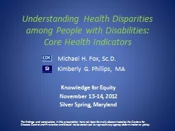 Understanding Health Disparities