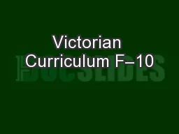 Victorian Curriculum F–10
