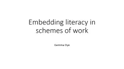 Embedding literacy in schemes of work