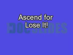 Ascend for Lose It!
