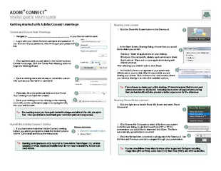 ADOBE CONNECT VISUAL QUICK START GUIDE Sharing your sc