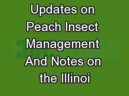 Updates on Peach Insect Management And Notes on the Illinoi