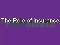The Role of Insurance